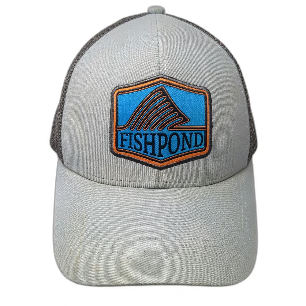 Fishpond Trucker Hat Gray Blue Orange One Size Mesh Snapback Patch Logo
